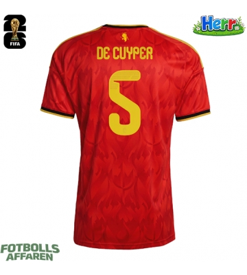 Belgien Maxim De Cuyper #5 Hemmatröja VM 2026 Kortärmad